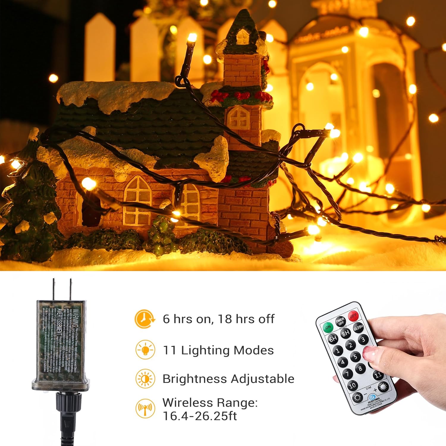 279ft 800 LED Warm White & Multicolor Color Changing Christmas Lights with Remote for Christmas Tree Garden Patio Decor - Image 2