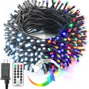 115ft 300 LED Cool White & Multicolor Color Changing Christmas Lights with Remote for Christmas Tree Garden Patio Decor