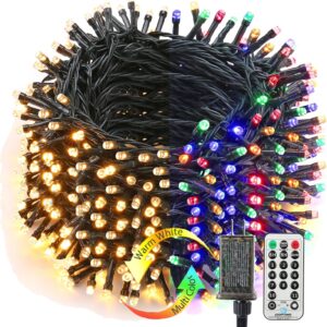 279ft 800 LED Warm White & Multicolor Color Changing Christmas Lights with Remote for Christmas Tree Garden Patio Decor