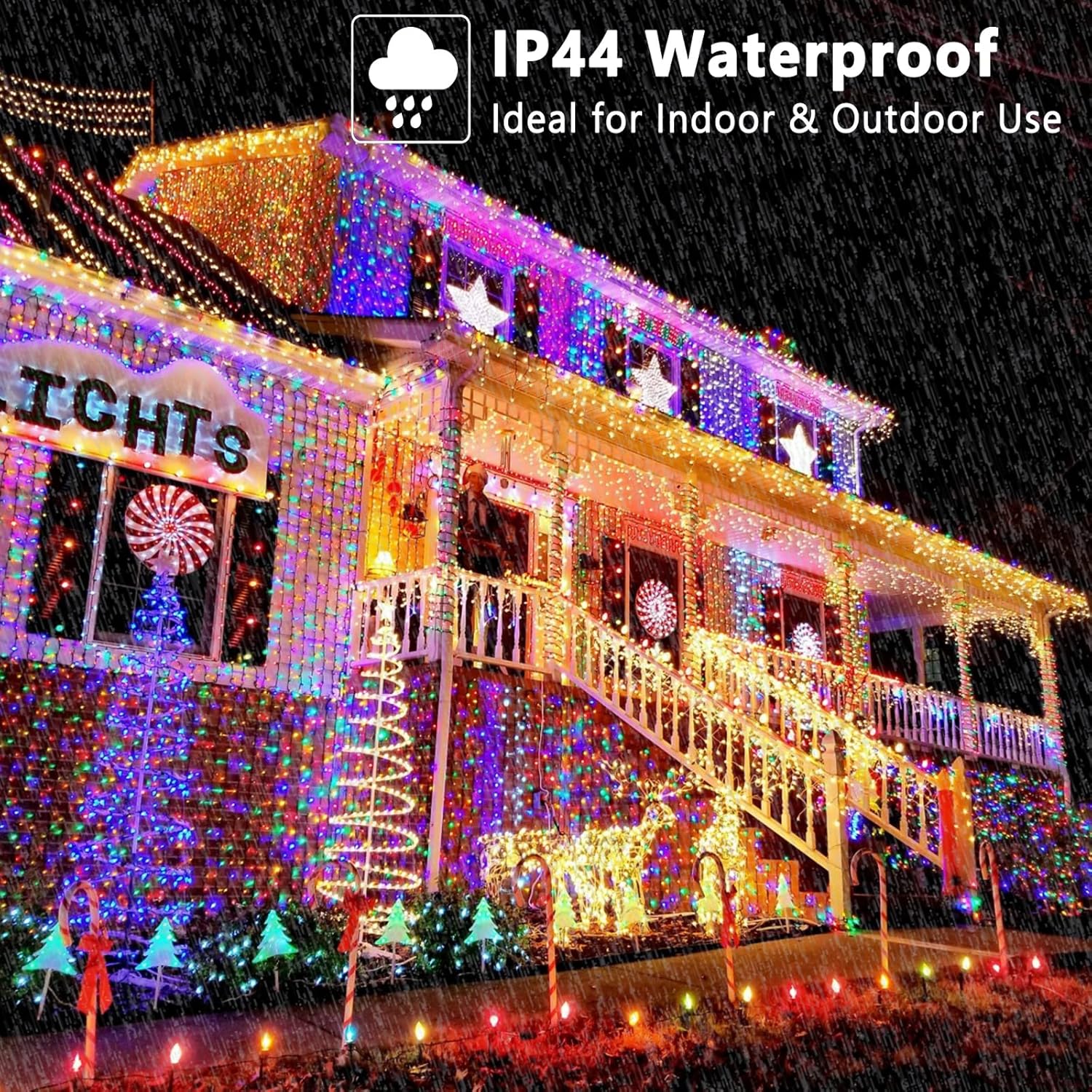 279ft 800 LED Warm White & Multicolor Color Changing Christmas Lights with Remote for Christmas Tree Garden Patio Decor - Image 5