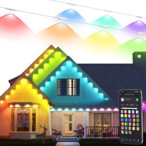 Brizled Essential Smart Permanent Lights, 150ft 90 LED RGB Permanent Outdoor Lights Work with Alexa & Google, APP Control Smart Christmas Light IP67 Waterproof Outdoor Eave Light for Xmas Halloween