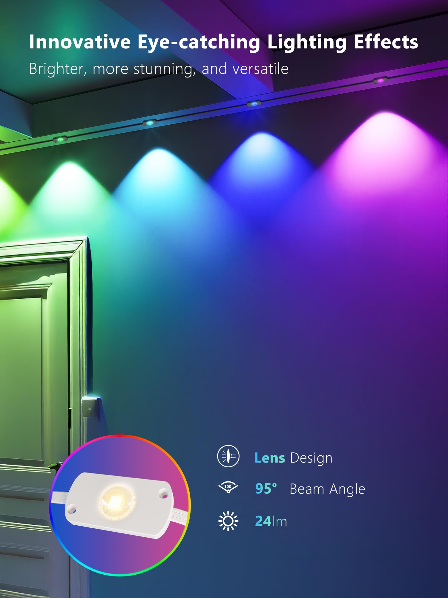 Brizled Essential Smart Permanent Lights, 150ft 90 LED RGB Permanent Outdoor Lights Work with Alexa & Google, APP Control Smart Christmas Light IP67 Waterproof Outdoor Eave Light for Xmas Halloween - Image 7