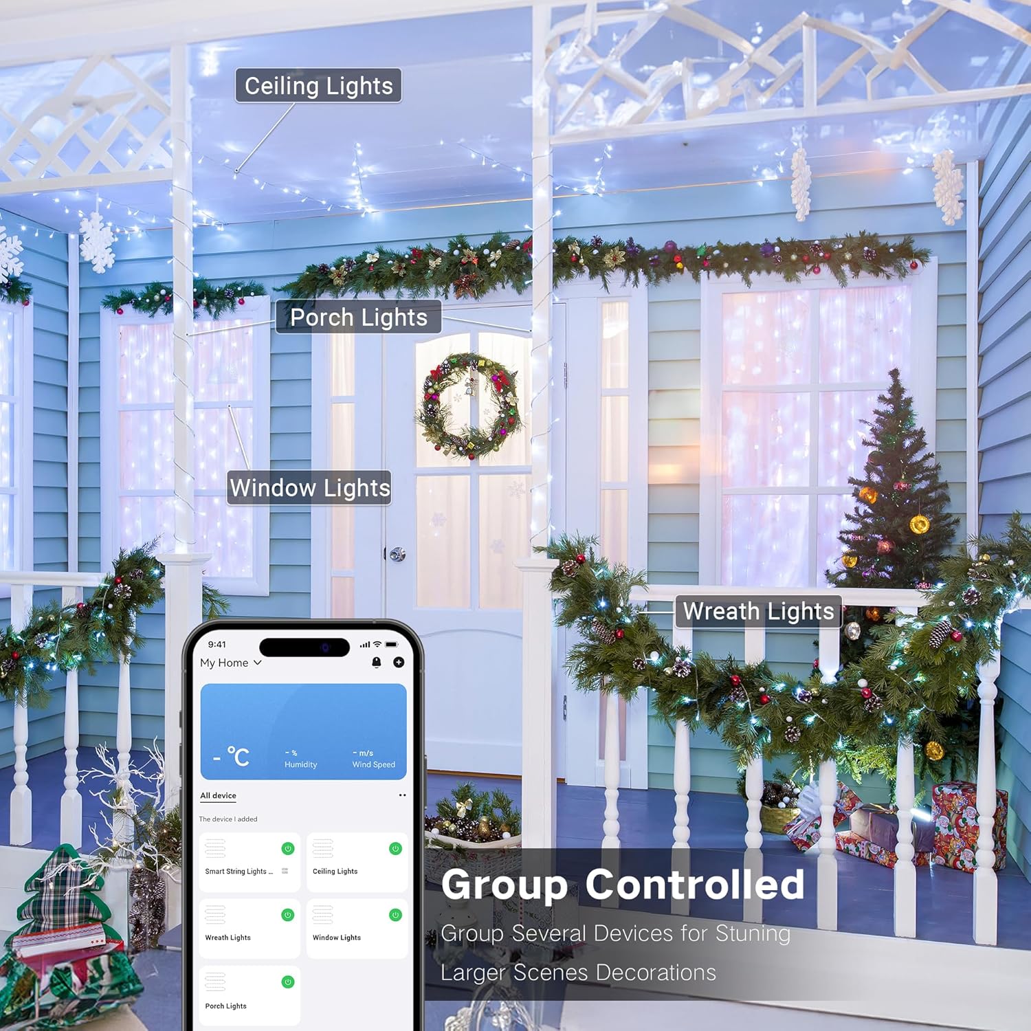 600 LED Smart WiFi RGB Color Changing Christmas Fairy Lights App Controlled Clear Wire Work with Alexa & Google Home - Image 6