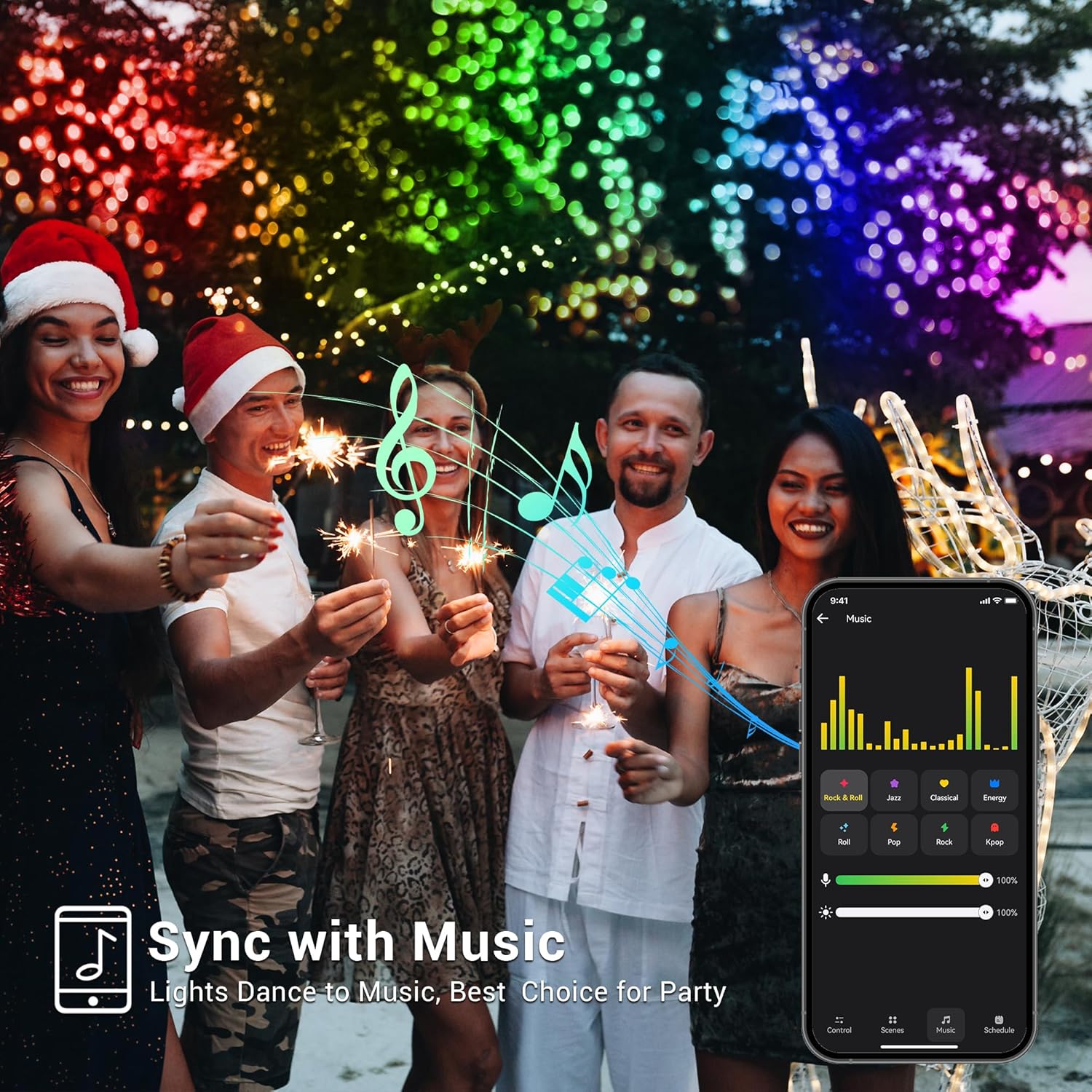 600 LED Smart WiFi RGB Color Changing Christmas Fairy Lights App Controlled Clear Wire Work with Alexa & Google Home - Image 4